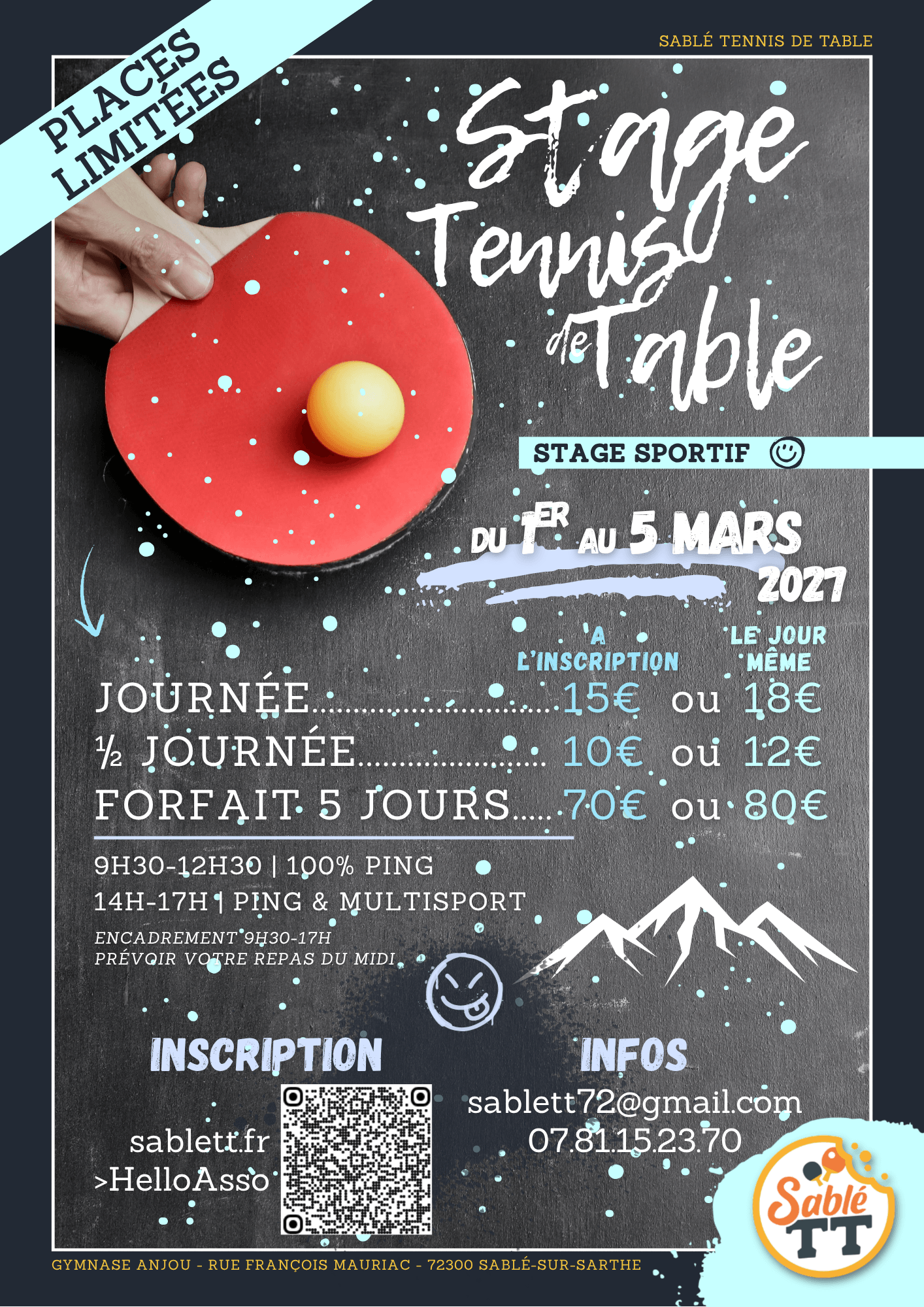 Sablé TT - Stage Hiver 2026 2027